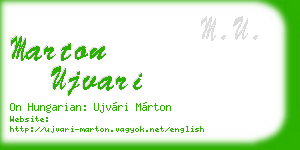 marton ujvari business card